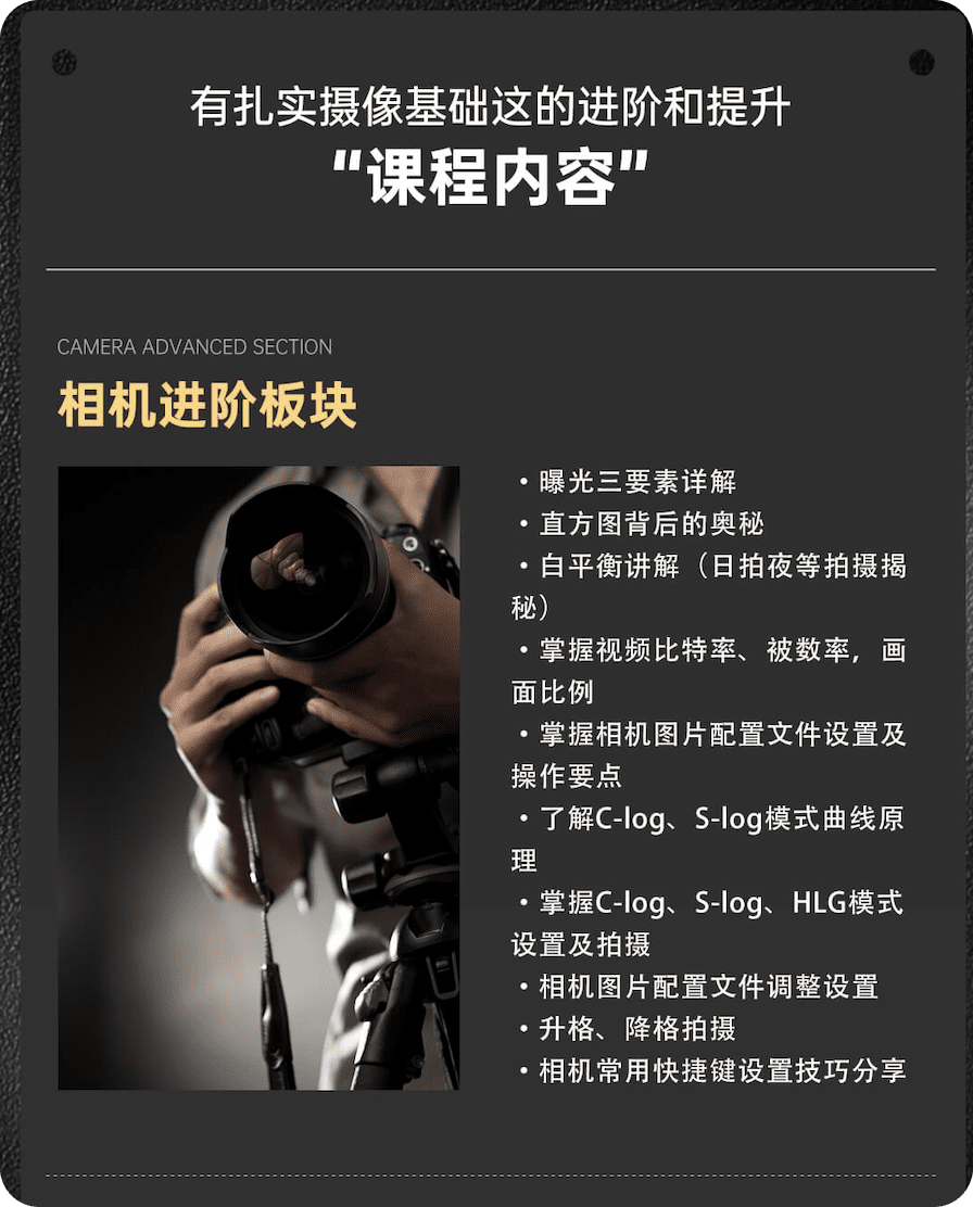 树莓教育-摄像职业班-相机进阶板块