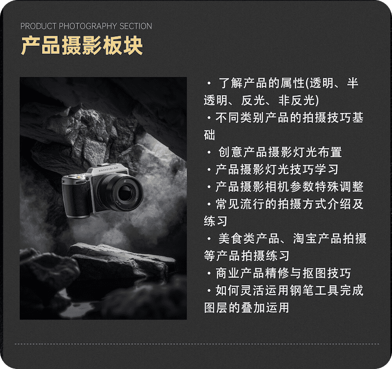 树莓教育-摄影职业班-产品摄影板块