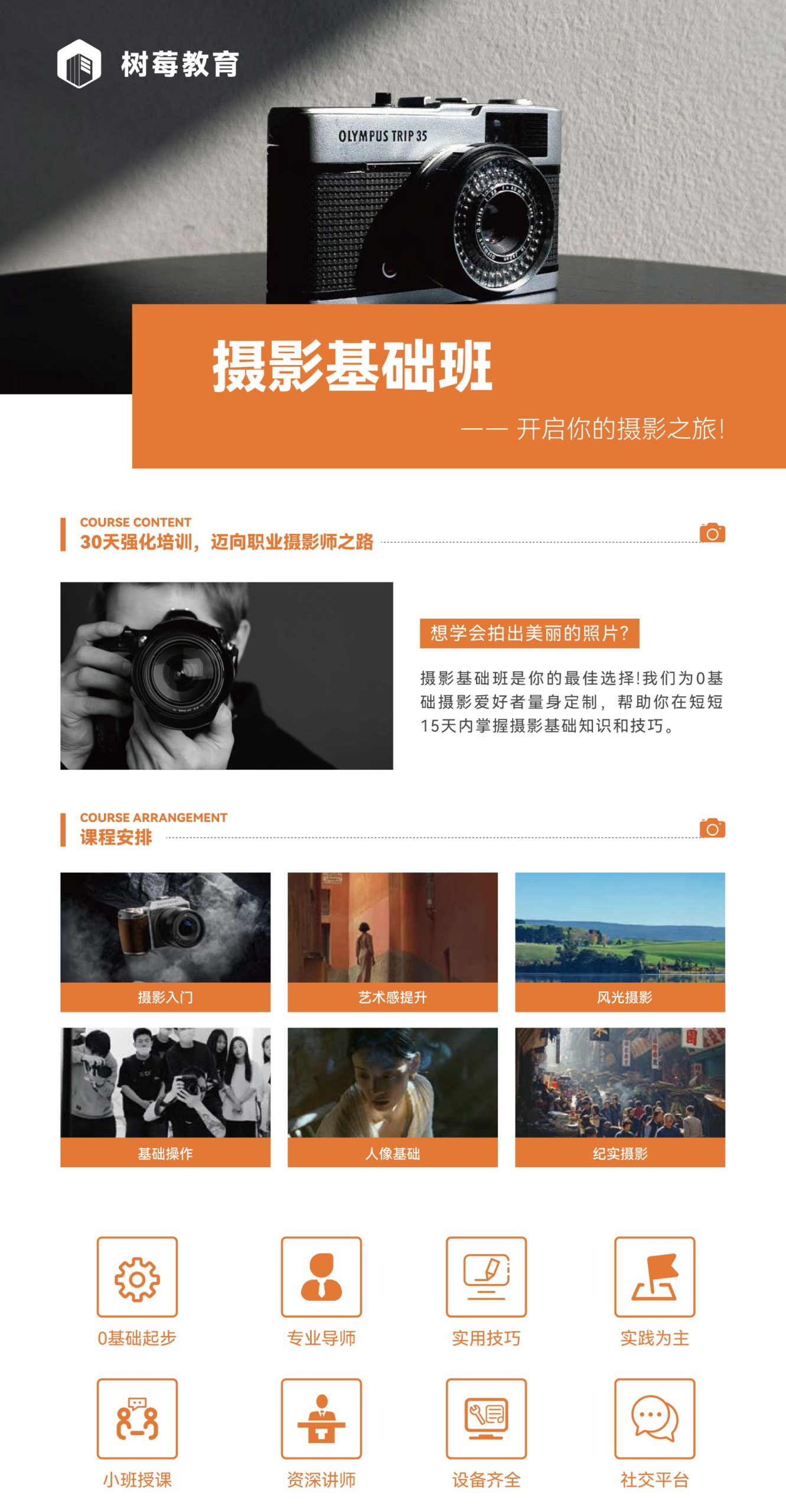 摄影基础班课程内容介绍